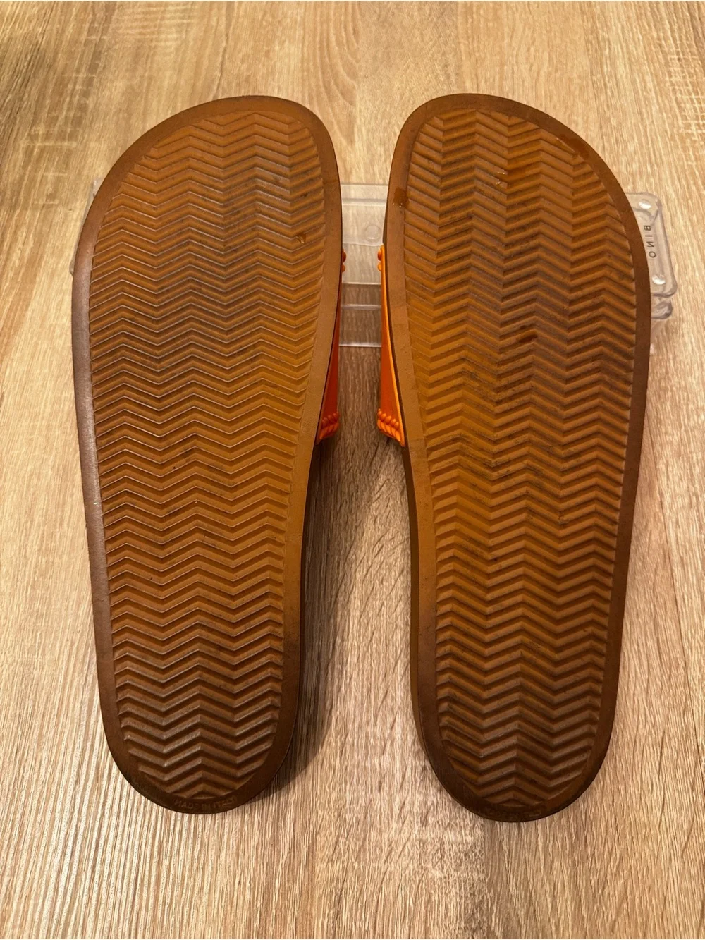 MCM Men’s Orange & Cognac Logo Slide Sandals – Size 46 / US 12.5